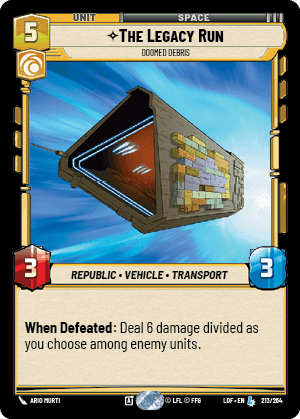 ⟡ The Legacy Run, Doomed Debris