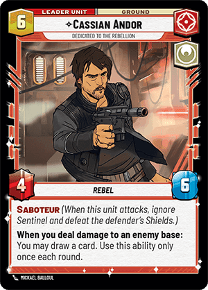 ⟡ Cassian Andor, Dedicated to the Rebellion (back)
