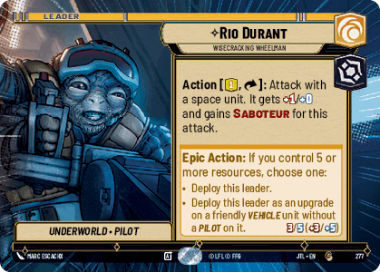 ⟡ Rio Durant, Wisecracking Wheelman