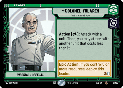 ⟡ Colonel Yularen, This Is Why We Plan