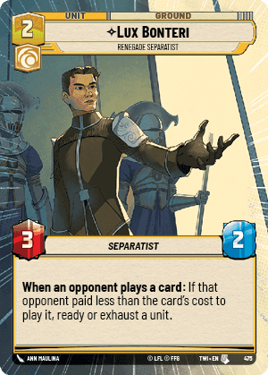 ⟡ Lux Bonteri, Renegade Separatist