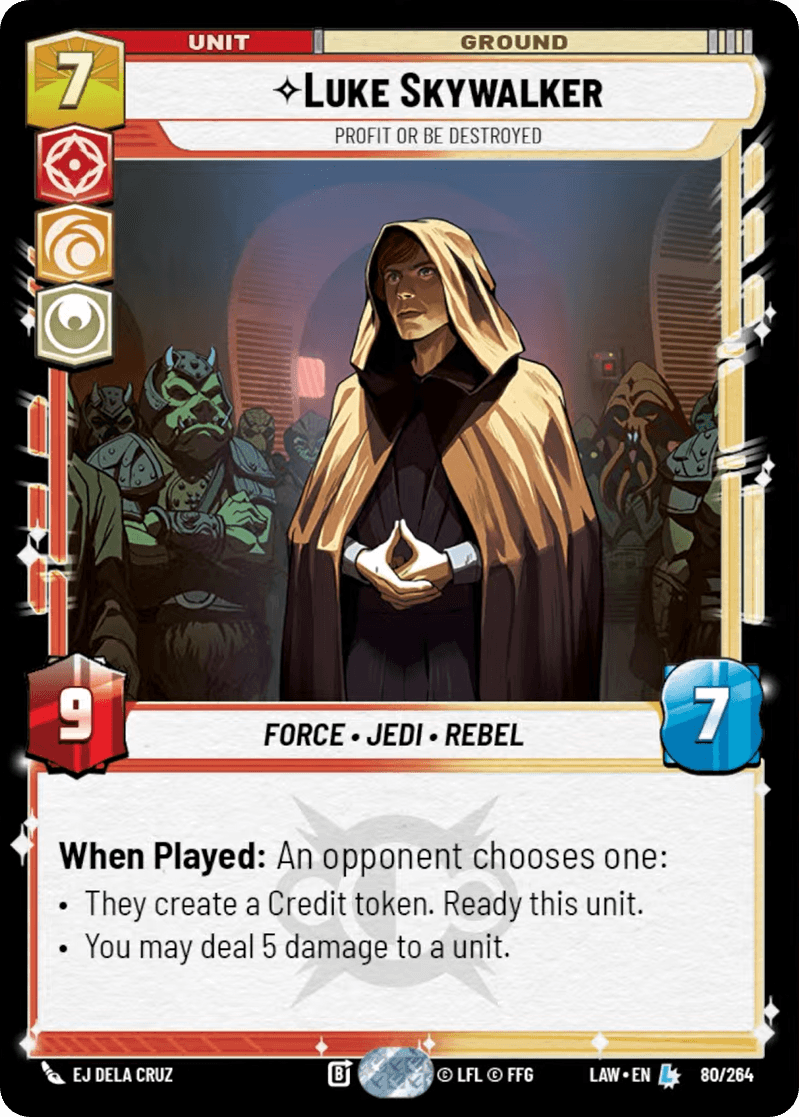 ⟡ Luke Skywalker, Profit or Be Destroyed
