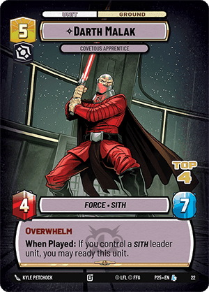 ⟡ Darth Malak, Covetous Apprentice