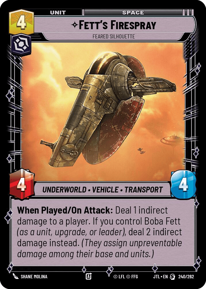 ⟡ Fett's Firespray, Feared Silhouette